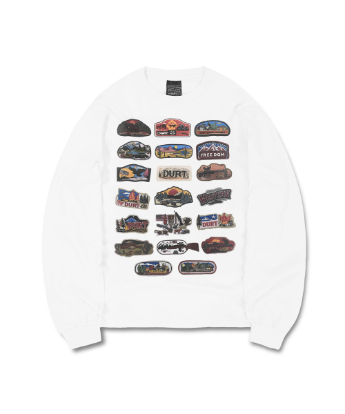 WESTERN PATCH LONG SLEEVE TEE (WHITE)