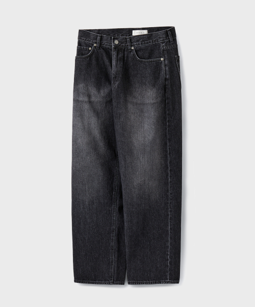 ARCHON WIDE DENIM PANTS [BRUSHED BLACK]