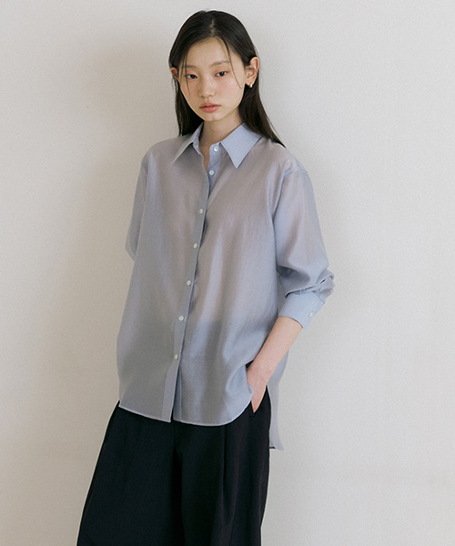 tencel основной рубашка-s.blue