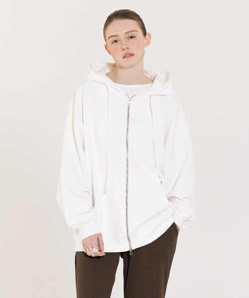 Small Logo Pigment полная худи Zip up белая