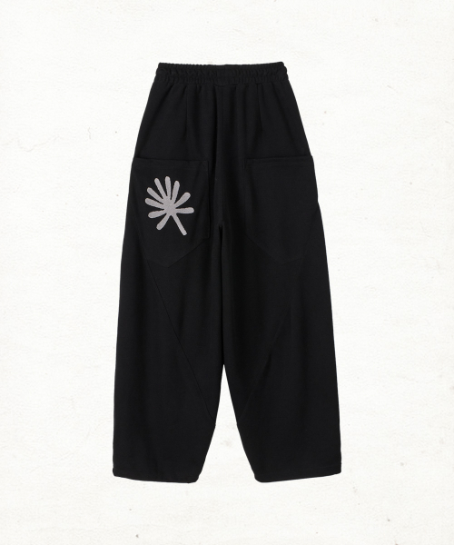 DD structure balloon sweat pants (BLACK)