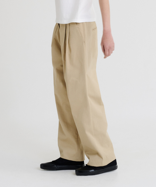 хлопок Barrel Leg брюки (Beige)