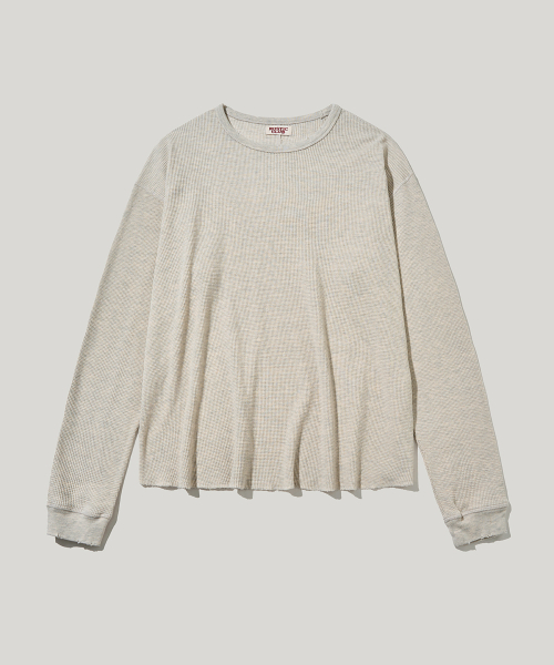 VINTAGE WAFFLE LONG SLEEVE_OATMEAL