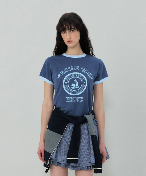 GROVE ♥ GROVE MARINE RINGER T-SHIRT /追跡付 그로브(GROVE) GROVE MARINE RINGER T-SHIRT (BLUE) - 사이즈