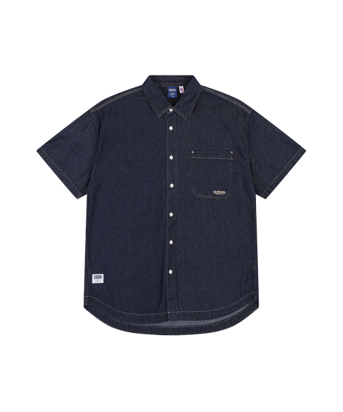 DENIM SHORT SLEEVE SHIRTS (BLUE)