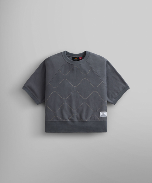 Женский стеганый свитшот с коротким рукавом (Grey)