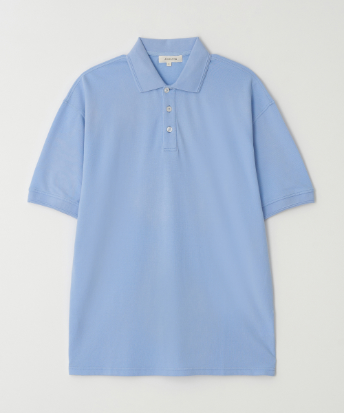 JN157 Vintage Dyed Polo1/2 рубашка - небесно-синие