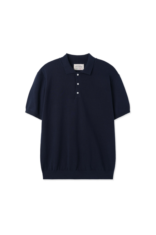 Трикотажное поло с коротким рукавом [NAVY]