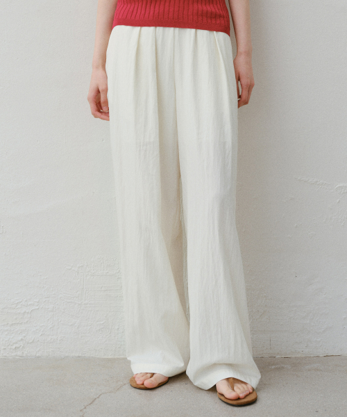 Curd wide banding pants