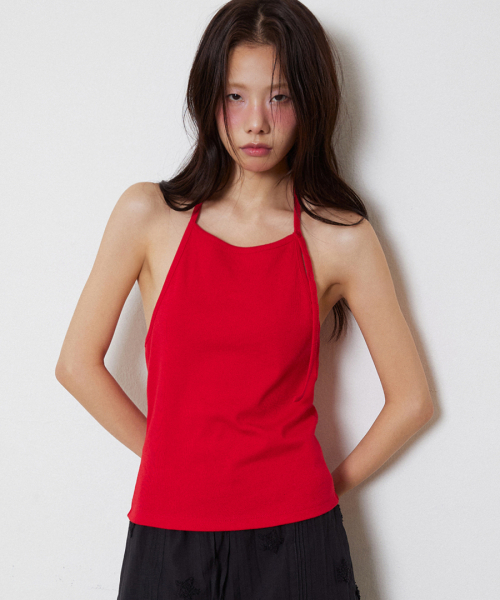Button Halter Lay-up без рукавов Red