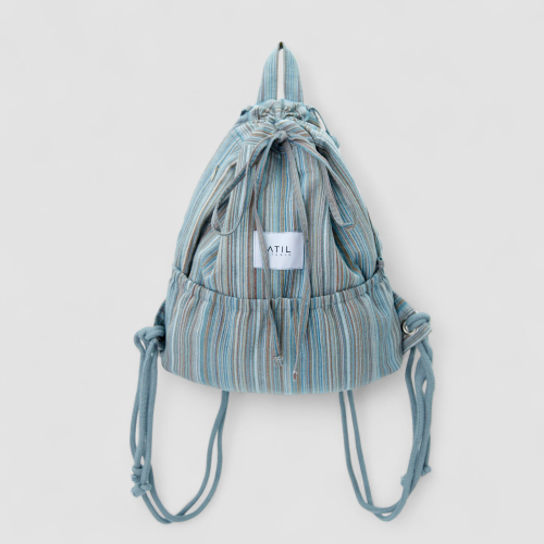 Bohemian в полоску Dune Drawstring Bagpack_[TEALGREEN]