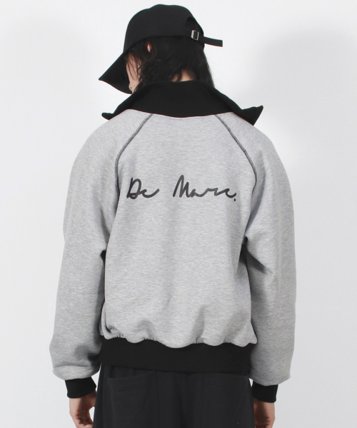 M COLOR STITCH NEOPRENE LOGO BLOUSON JUMPER GREY