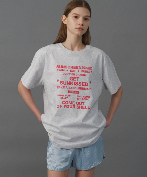 MOONSUN ♥ M.C UNISEX, Beach Rules T-Shirt /追跡付 문선(MOONSUN) M.C UNISEX, Beach Rules T-Shirt / White