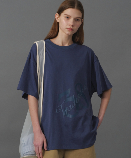 MOONSUN ♥ M.C UNISEX, 38TM Oversized T-Shirt /追跡付 문선(MOONSUN) M.C UNISEX, 38TM Oversized T-Shirt / Navy