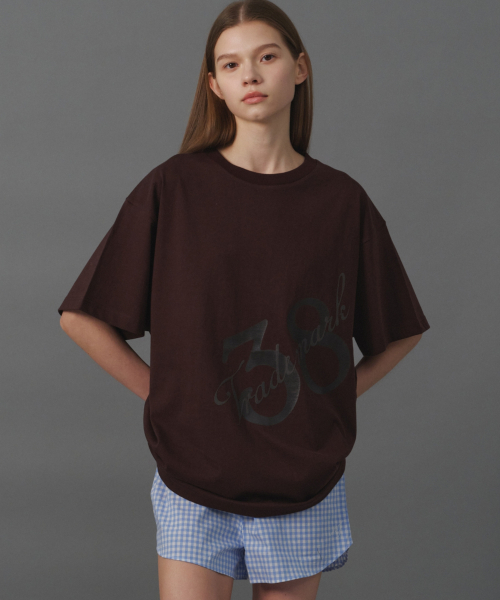 MOONSUN ♥ M.C UNISEX, 38TM Oversized T-Shirt /追跡付 문선(MOONSUN) M.C UNISEX, 38TM Oversized T-Shirt / Brown