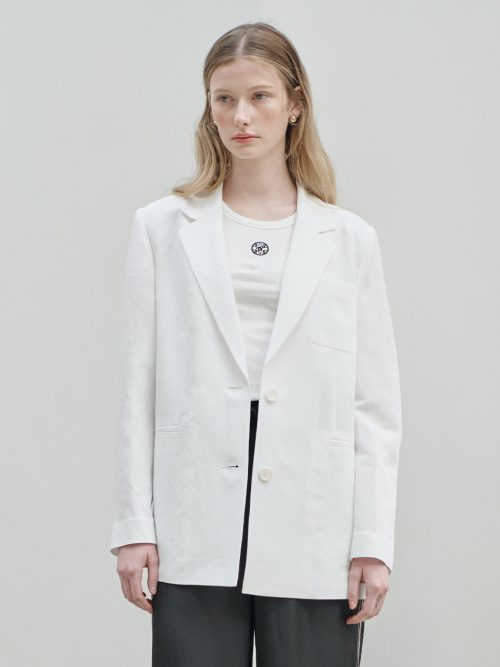 LINEN TWO-BUTTON BACK SLIT JACKET_YB4JK10