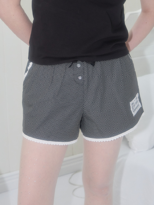 ★SCHNEE★SCHNEE SIGNATURE LACE LABEL SHORTS - DOT★正規品 슈네(SCHNEE) SCHNEE SIGNATURE LACE LABEL SHORTS - DOT