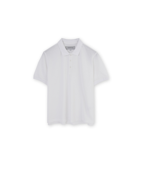 Женское винтажное поло из хлопка пике, Off White