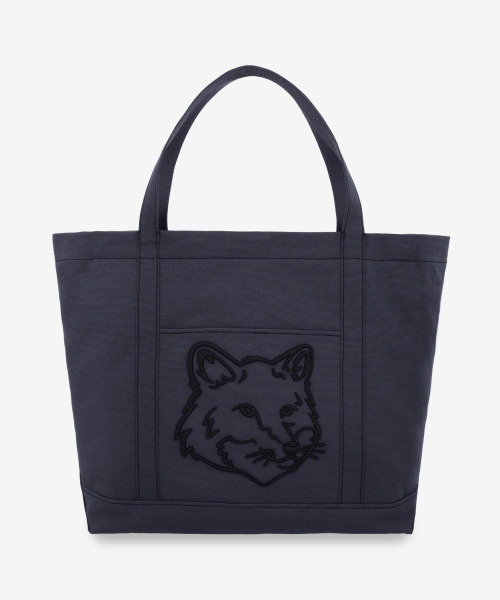 MUSINSA | MAISON KITSUNE Fox Head Large Tote Bag - Slate Gray