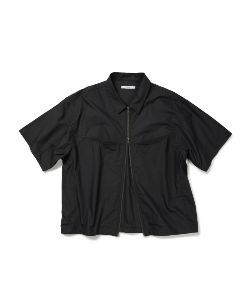 PANEL HALF ZIP SHIRT (BLACK)