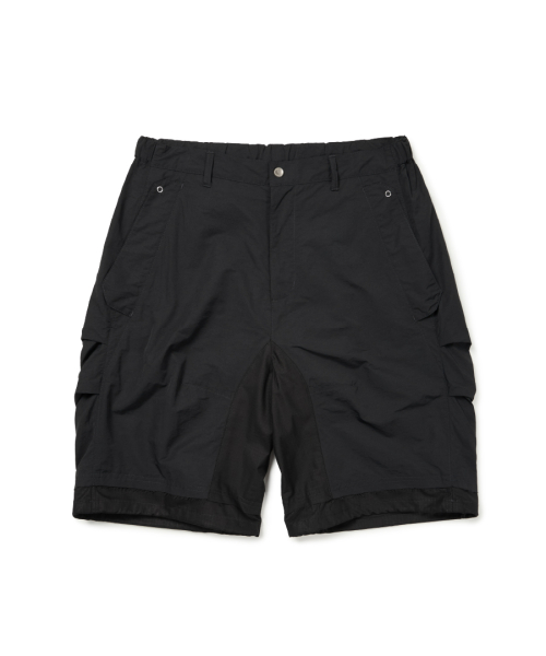 REVERSE TUCK LAYERED SHORTS (BLACK)