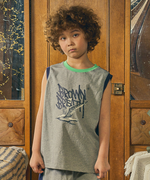 브라운브레스 키즈() KIDS BE FREE TAG TEE - MELANGE GREY 상품 이미지