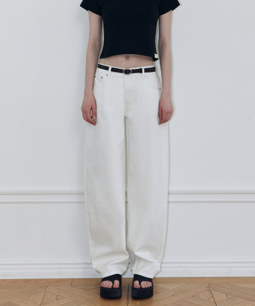 Джинсы-бочонки Mid-rise (WHITE)