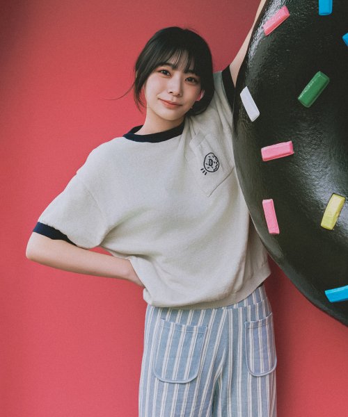 [KNITTED X QWER Siyeon] Круглый свитер с карманом Donut SWISS