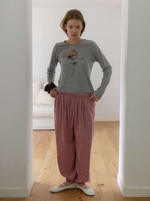 Lillian Shirring Pants (Pink)