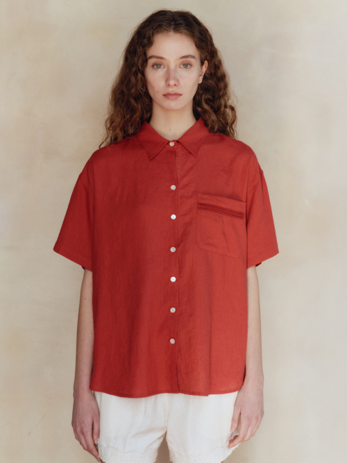 시엔느() Paul Linen Shirt (Red) 상품 이미지