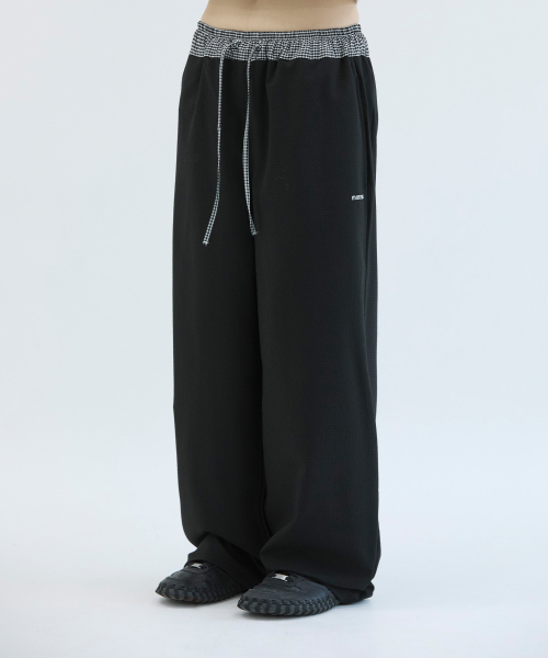 Домашние брюки в клетку с логотипом (Black)