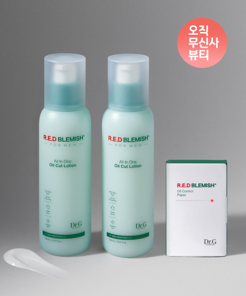 닥터지() [단독]레드 블레미쉬 포 맨 올인원 오일 컷 로션 150mL*2개+오일페이퍼70매 증정 상품 이미지