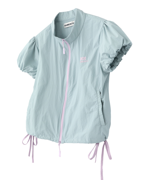 (W) Womens Pumpkin Balloon Lightweight Nylon Windbreaker_SKY BLUE