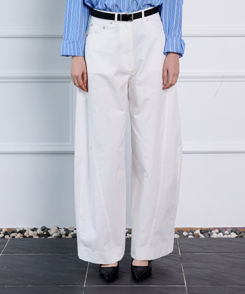 KESA CURVED WIDE PANTS_IVORY