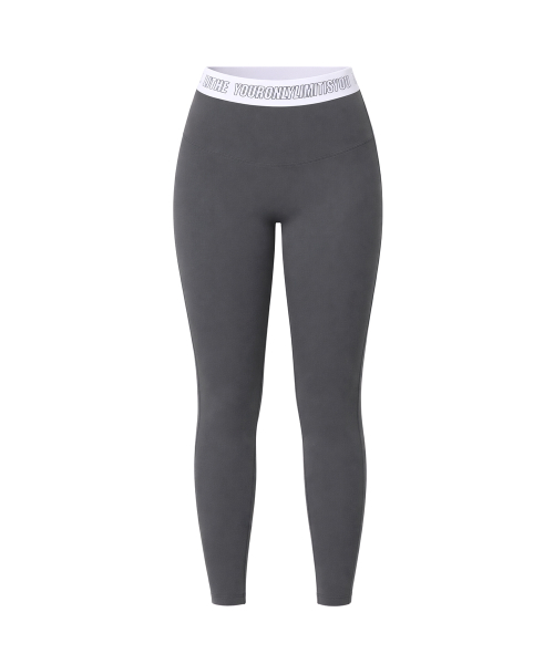 Леггинсы 9/10 на резинке - Grey/White