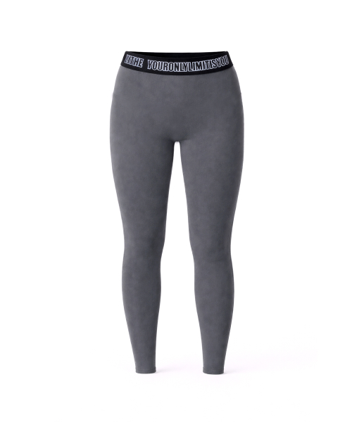 Укороченные легинсы 9/10 на резинке_grey/black