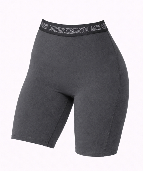 Байкерские шорты на резинке_Grey/Black Banding