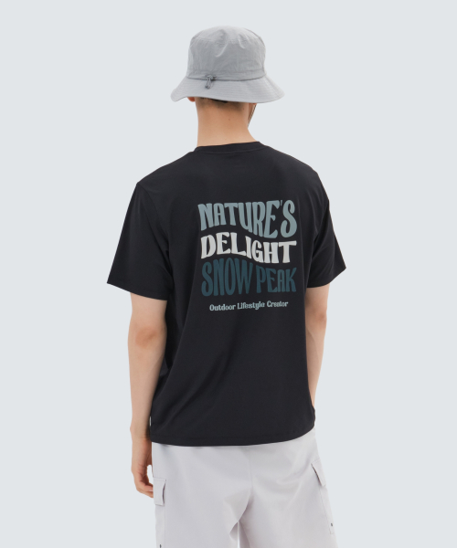 스노우피크 어패럴(SNOWPEAK APPAREL) 워터 레터링 반팔 티셔츠 (S25MMWSW02) Black - 사이즈 & 후기 | 무신사