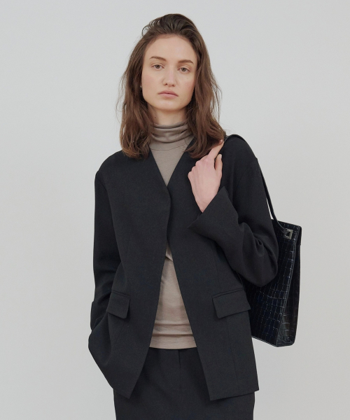 Liberty No-Collar Jacket [Black]