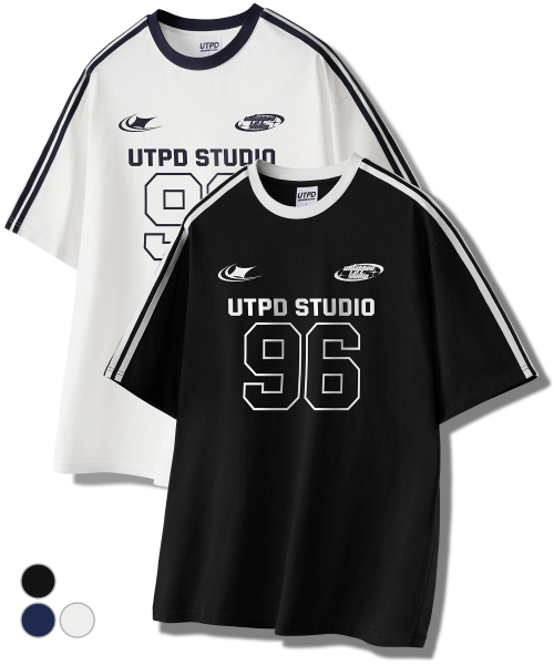 96 Football Jersey Oversized Fit Track Short Sleeve Coloring T-Shirt 3 Colors