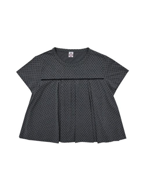 Dot Flared Tee (Charcoal)