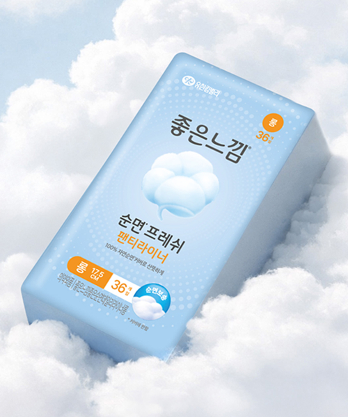 좋은느낌 순면프레쉬 팬티라이너 일반/롱 x3팩