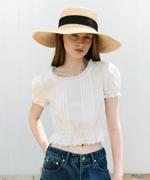 CROP LACE BLOUSE WHITE