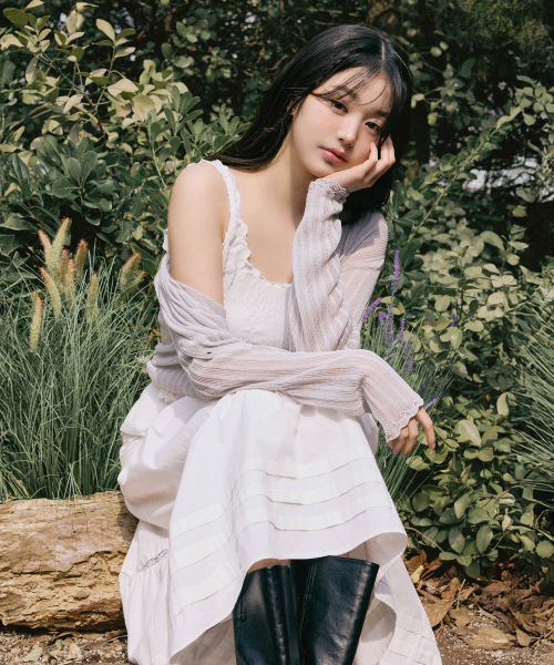 SMOCKING SHIRRING BLOUSE WHITE