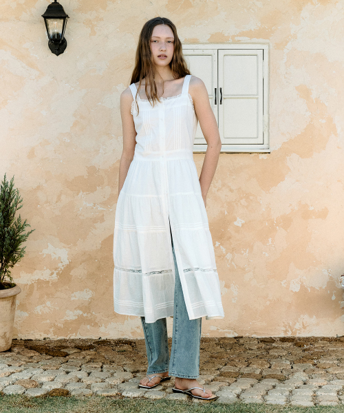 ROLAROLA★大人気★PEASANT LONG ONEPIECE♪ 로라로라(ROLAROLA) PEASANT LONG ONEPIECE WHITE - 사이즈
