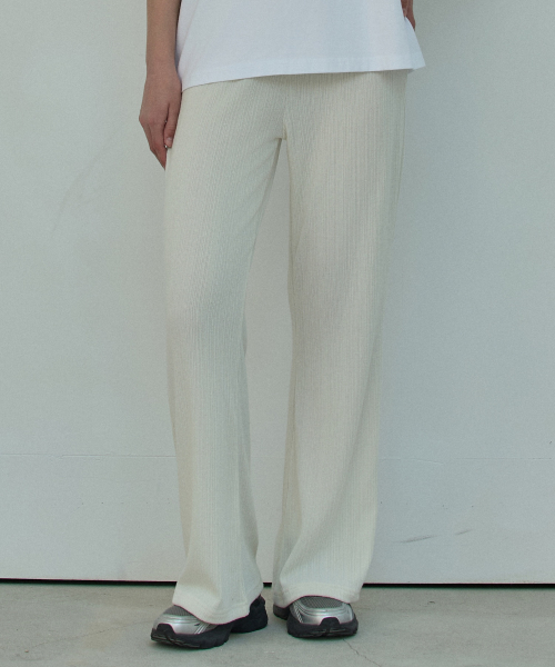 Rib Flare Banding Pants_2Color