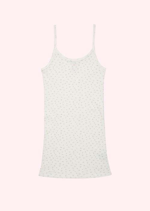 Waffle sleeveless shirt (Flower)