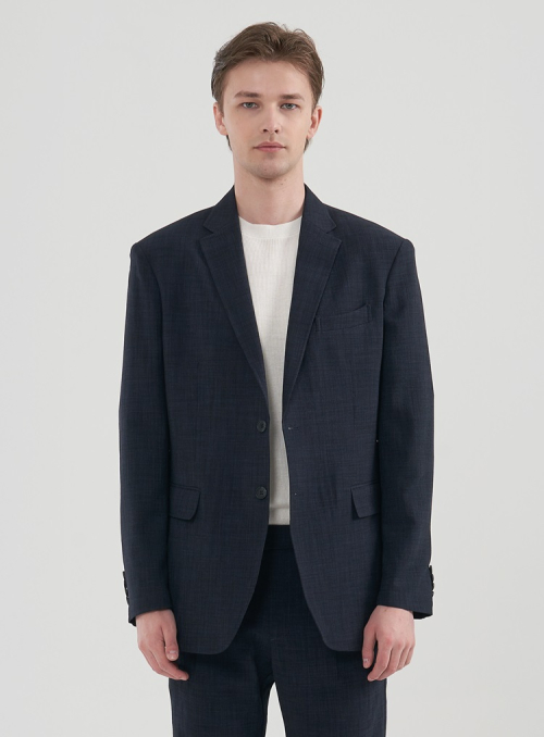 [M~5XL]Linenlike Loose fit Set-up Blazer_navy