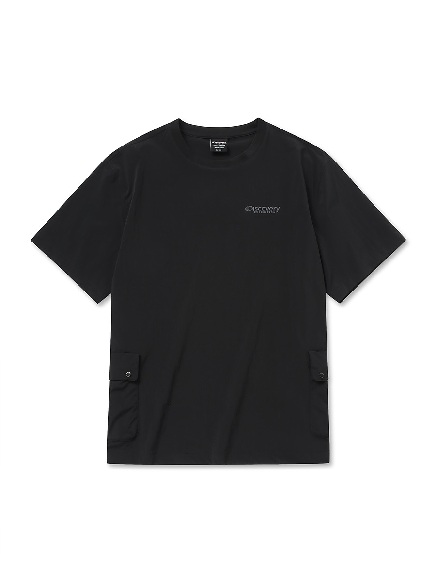 Мужская футболка с 2 карманами в стиле gorpcore (BLACK)