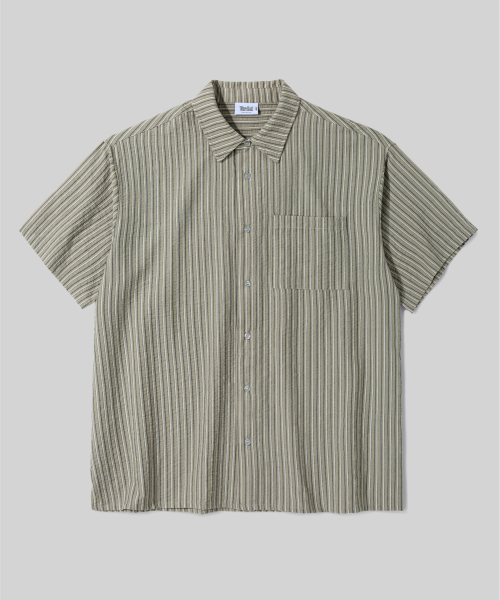 Многополосная рубашка с задним логотипом [Beige]